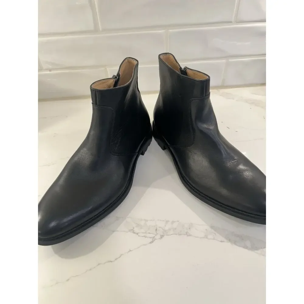 Moretti Black Label Ankle Boots Alexius Men’s Sz 10D Black Leather Pointed‎ Toe